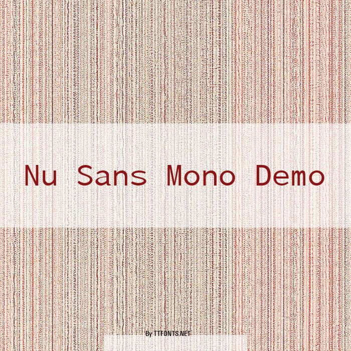 Nu Sans Mono Demo example